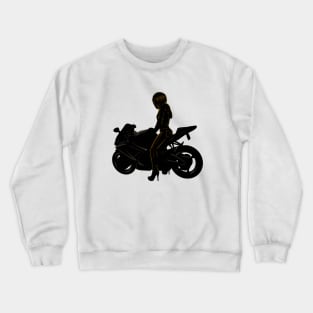 Motorradfahrerin Crewneck Sweatshirt